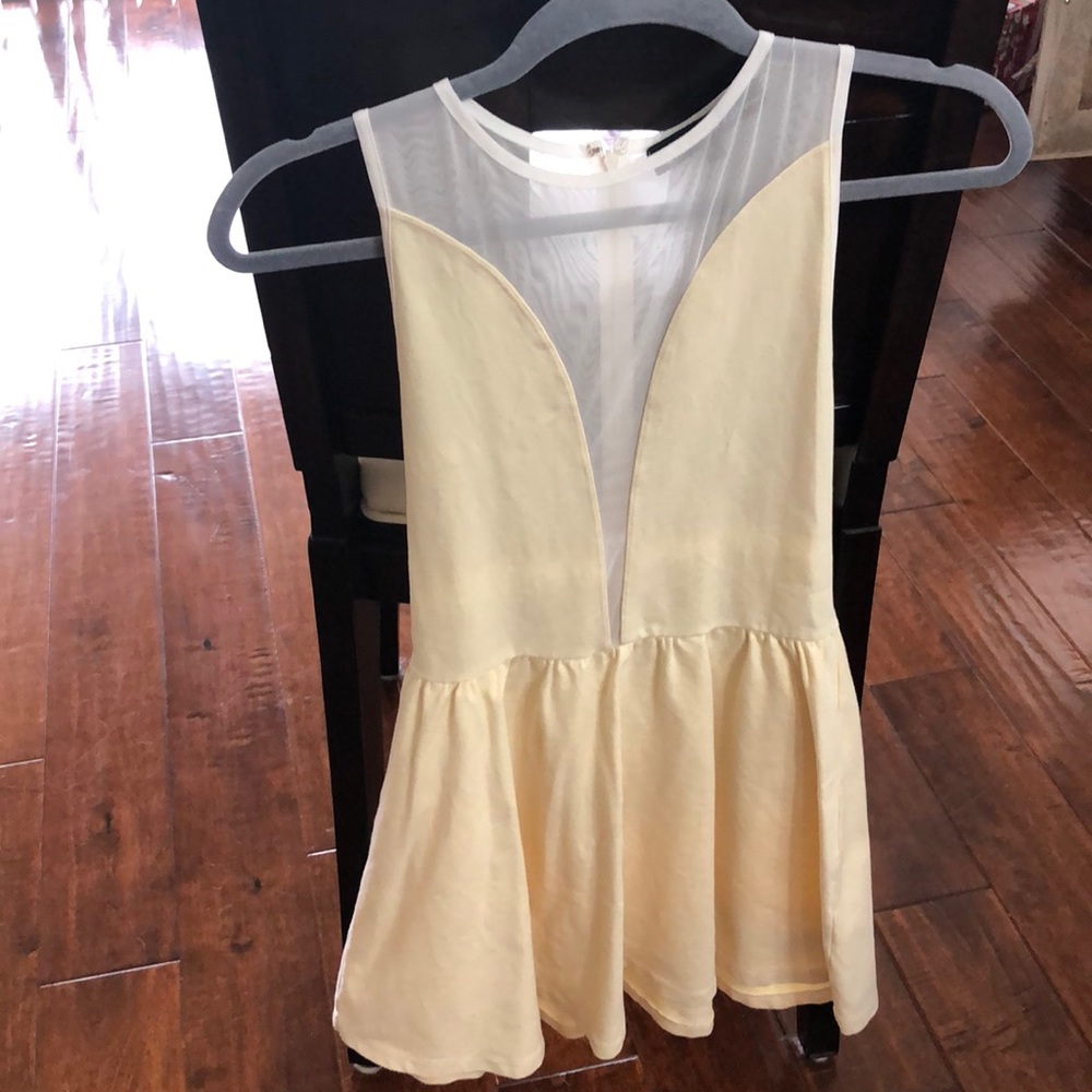 Cream Plunge Neck Cocktail Dress